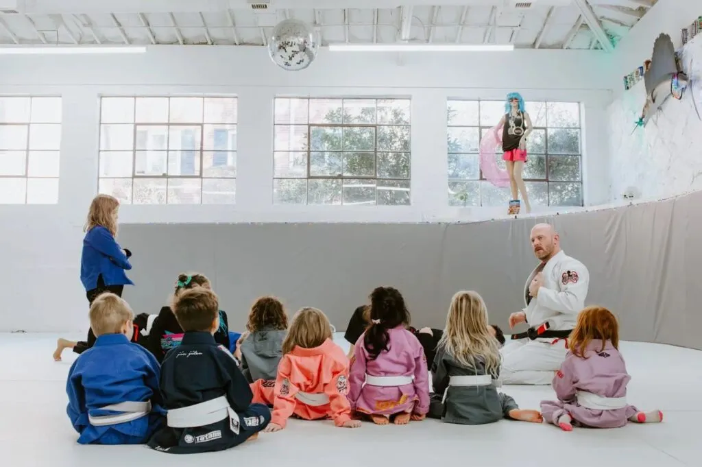 Young kids gaining confidence through Brazilian Jiu-Jitsu.