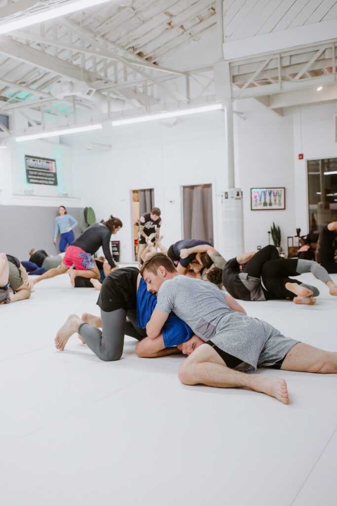 An adult intermediate/advanced bjj class at SuperFly BJJ in Decatur.
